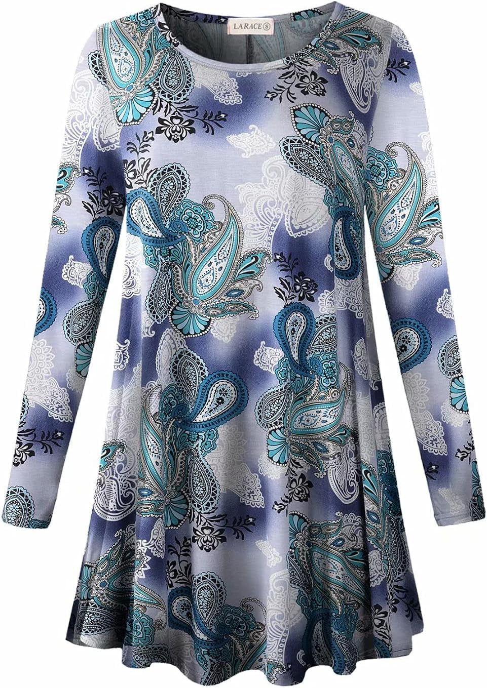 plus Size Tunic Tops Long Sleeve Shirts for Women Swing Flowy Loose Fit Clothes for Leggings