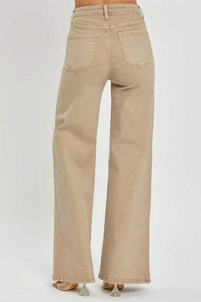 RISEN Full Size Tummy Control High Rise Wide Leg Jeans plus Size