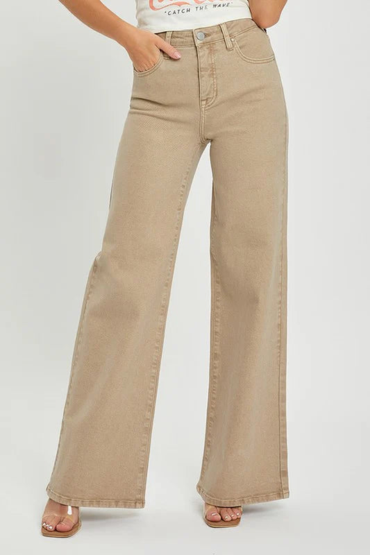 RISEN Full Size Tummy Control High Rise Wide Leg Jeans plus Size